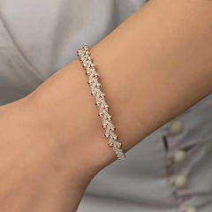 Gümüş Kazaziye Örgü Bileklik 17 cm