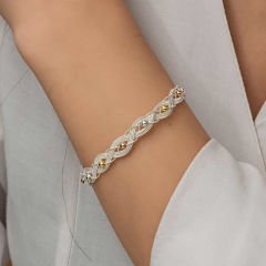 Gümüş Kazaziye Örgü Bileklik 18 cm