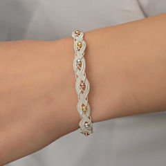 Gümüş Kazaziye Örgü Bileklik 18 cm
