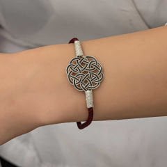 Gümüş Kazaziye Örgü Bileklik 19 cm