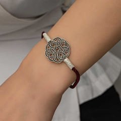 Gümüş Kazaziye Örgü Bileklik 19 cm