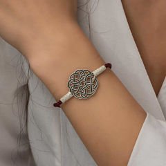Gümüş Kazaziye Örgü Bileklik 19 cm