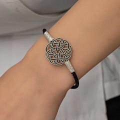 Gümüş Kazaziye Örgü Bileklik 19 cm