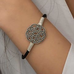 Gümüş Kazaziye Örgü Bileklik 19 cm
