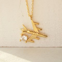 Uçak Kolye 718956 Gold