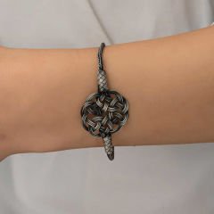 Gümüş Kazaziye Örgü Bileklik 17 cm