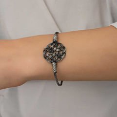 Gümüş Kazaziye Örgü Bileklik 17 cm