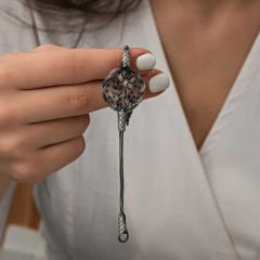Gümüş Kazaziye Örgü Bileklik 17 cm