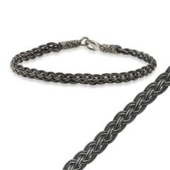 Gümüş Kazaziye Örgü Bileklik 20 cm