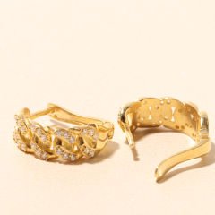 Zirkon Örgü Küpe 717076 Gold