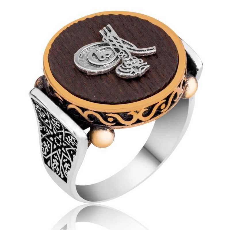 Gümüş Tuğralı Kuka Erkek Yüzük 31