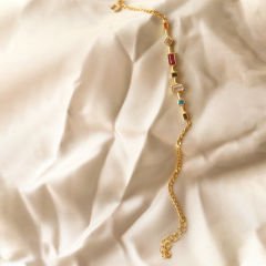 Renkli Taşlı Bileklik 719460 Gold