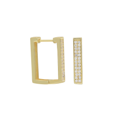 Dikdörtgen Zirkon Küpe 717048 Gold
