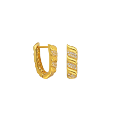 Dalga Zirkon Küpe 717049 Gold