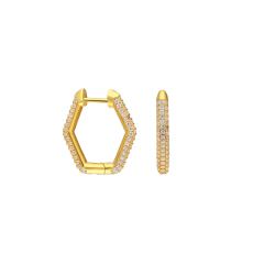 Hexagon Zirkon Küpe 717050 Gold