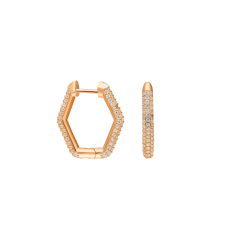 Hexagon Zirkon Küpe 717050 Gold