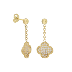 Sallantılı Yonca Küpe 717055 Gold