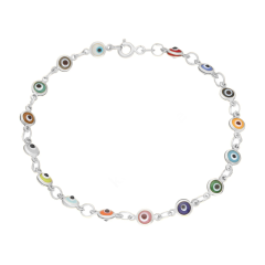Renkli Boncuk Bileklik 718503 Silver