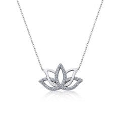 Gümüş Lotus Çiçeği Kolye
