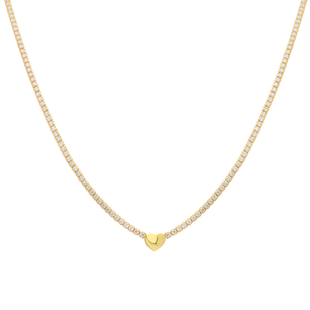 Taşlı Kalp Kolye 718917 Gold