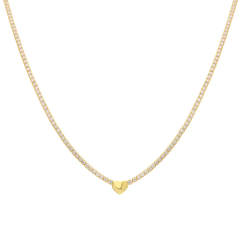 Taşlı Kalp Kolye 718917 Gold