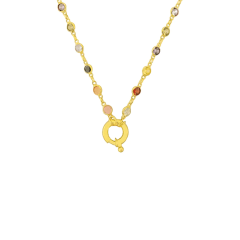 Renkli Taşlı Zincir 718922 Gold