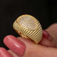 Gümüş Gold Zirkon Taşlı Kadın Yüzük 8