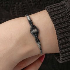 Gümüş Kazaziye Örgü Bileklik 19 cm