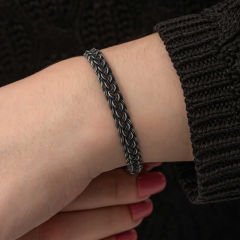 Gümüş Kazaziye Örgü Bileklik 19 cm