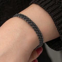 Gümüş Kazaziye Örgü Bileklik 19 cm