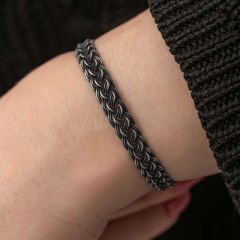 Gümüş Kazaziye Örgü Bileklik 19 cm