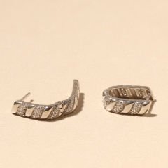 Dalga Zirkon Küpe 717049 Silver