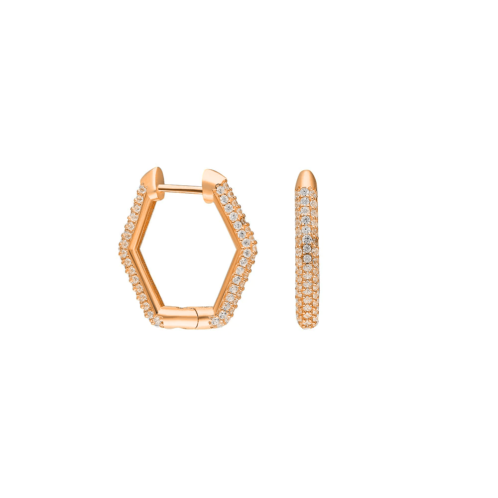 Hexagon Zirkon Küpe 717050 Rose
