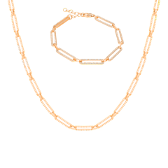 Taşlı Zincir Set 718303 Silver