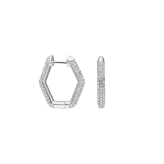 Hexagon Zirkon Küpe 717050 Silver
