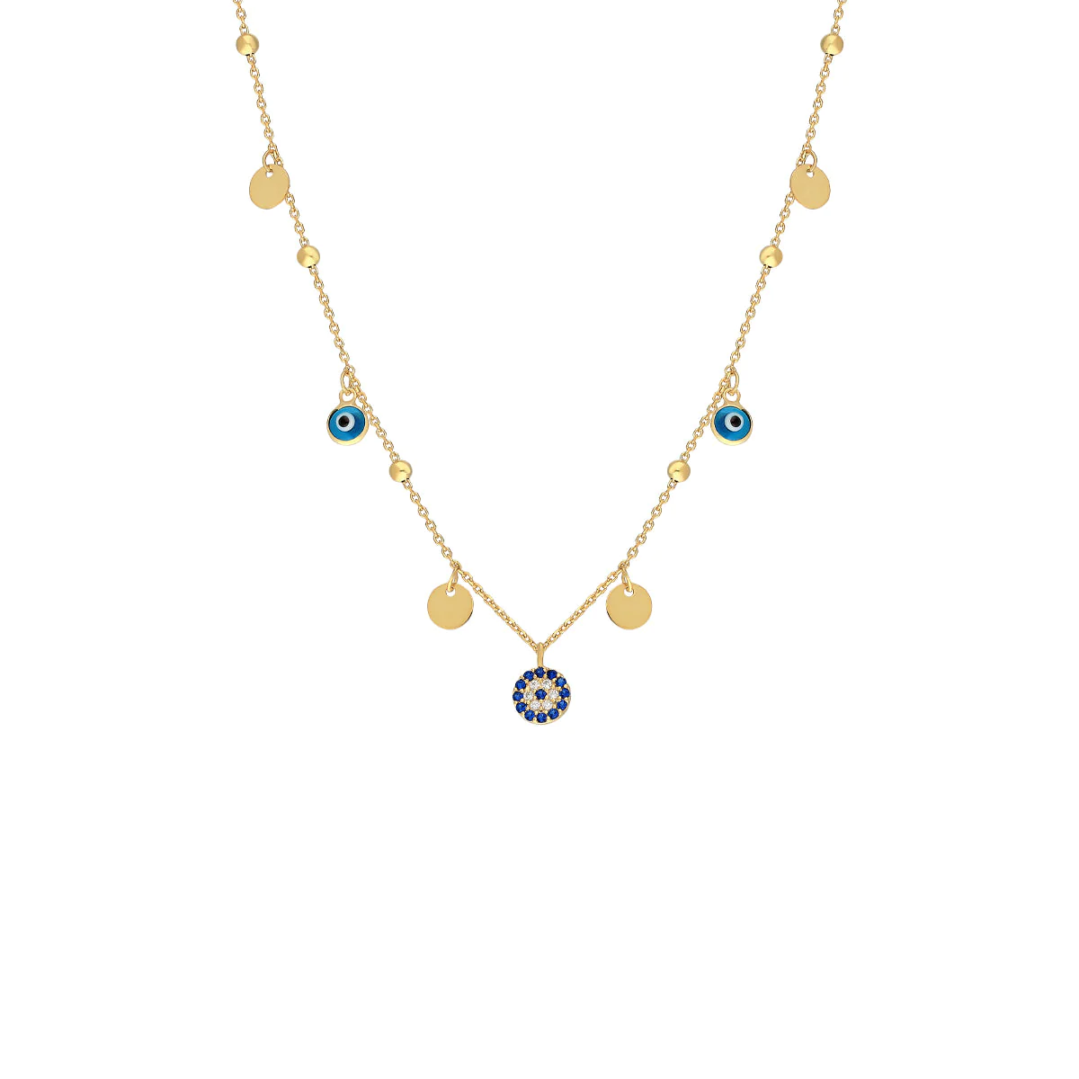 Sallantılı Nazar Kolye 718906 Gold