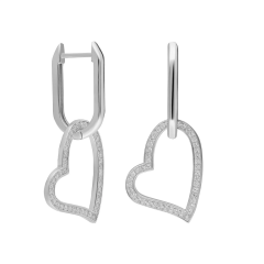 Büyük Kalp Küpe 717057 Silver