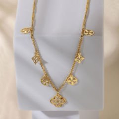 Linda Taşlı Kolye 718910 Gold
