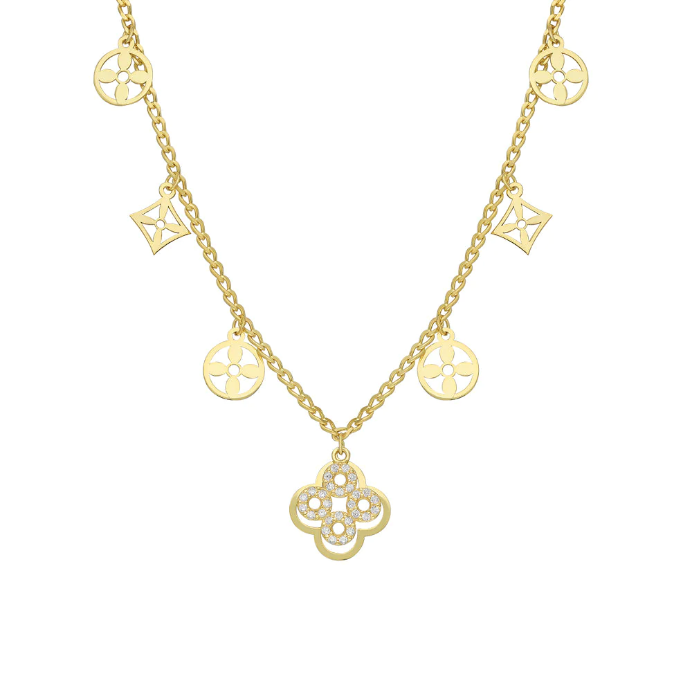 Linda Taşlı Kolye 718910 Gold