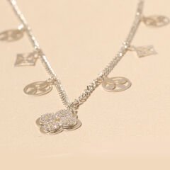 Linda Taşlı Kolye 718910 Silver