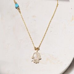 Fatıma Kolye 718913 Gold
