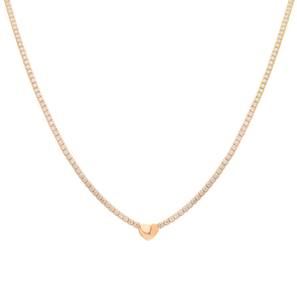 Taşlı Kalp Kolye 718917 Rose