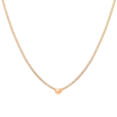 Taşlı Kalp Kolye 718917 Rose