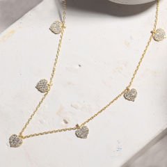 Sallantılı Kalp Kolye 718918 Gold