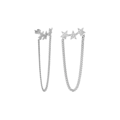 Zincir Yıldız Küpe 717068 Silver