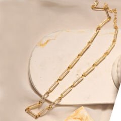 Zirkon Taşlı Zincir 718920 Gold
