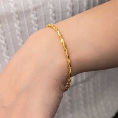 Gümüş Gold İkili Burgu Kadın Bilezik 5.7 cm