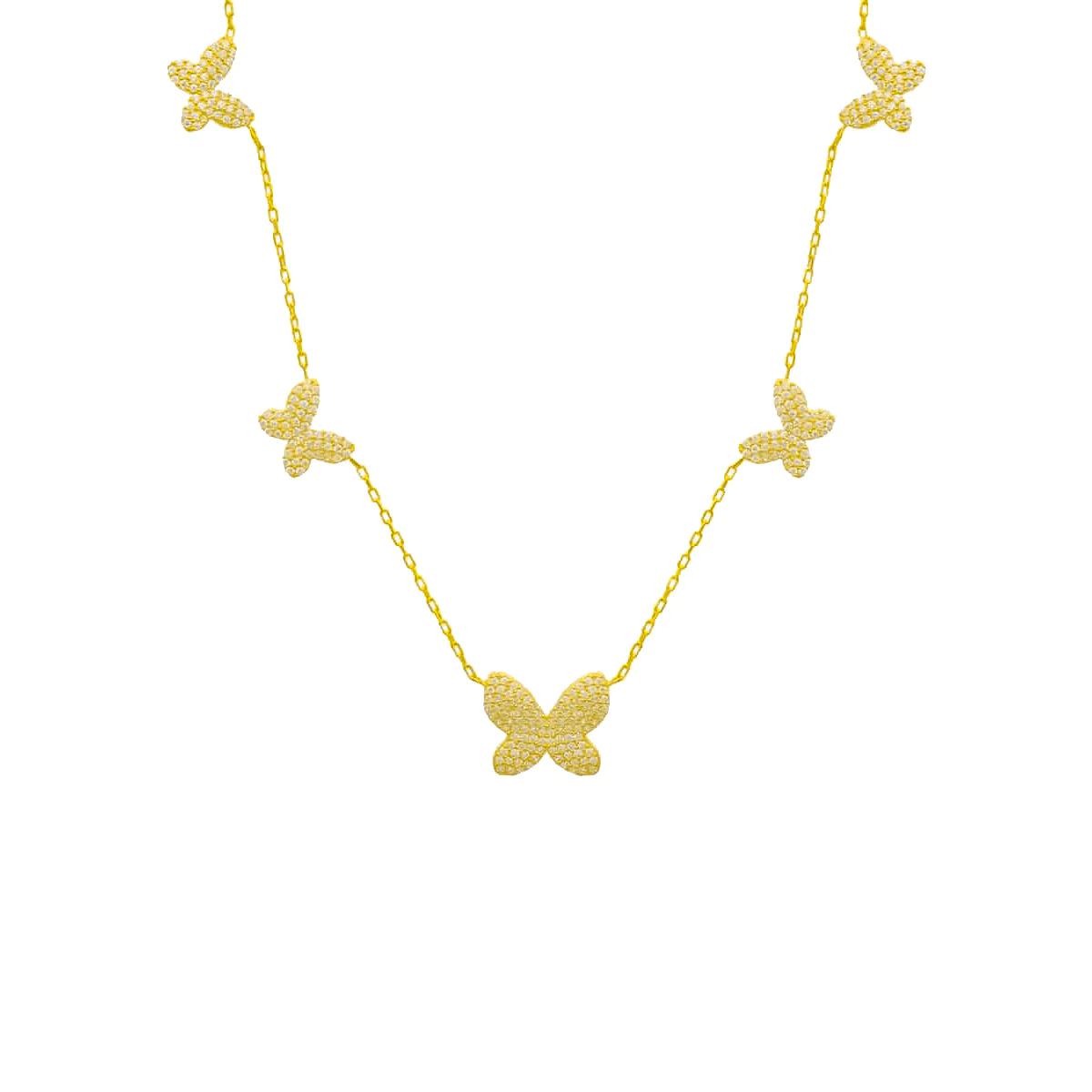 Kelebek Zincir Kolye 718928 Gold