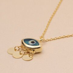 Firuze Mavi Göz Kolye 718931 Gold