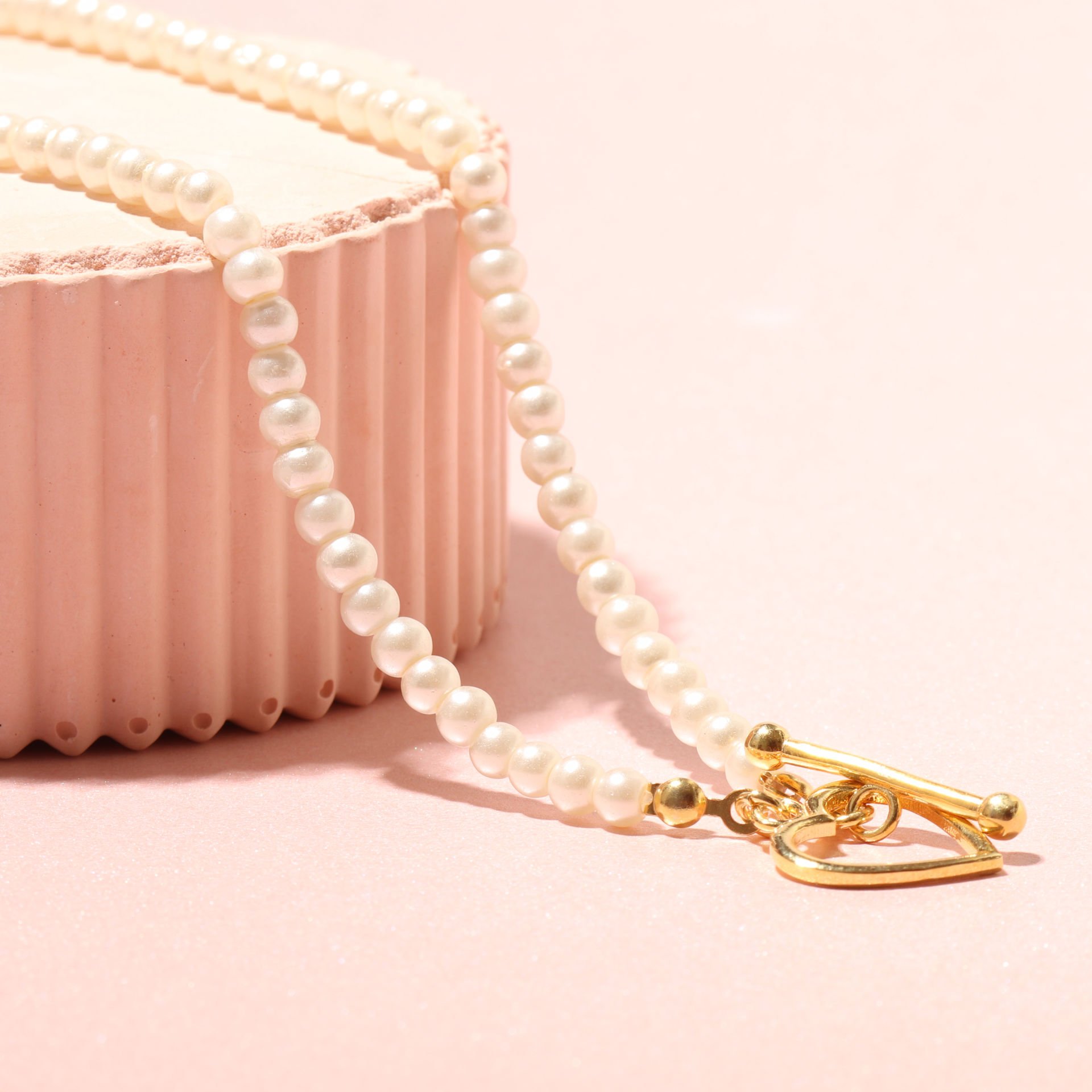 İncili Kalp Kolye 718007